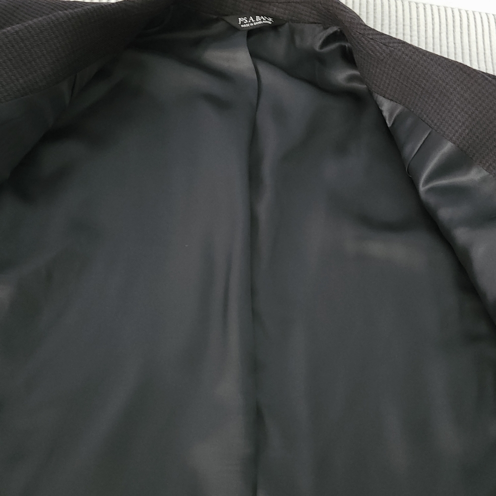 Jos A Bank Mens 46L Black 100% Wool Two Button Blazer Sport Coat Quiet Luxury - Picture 9 of 13